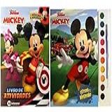 Kit De Livros Infantis Coleção Disney Aquarela Mickey Diversão Com Adesivos Mickey Crianças 4 Anos