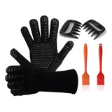Kit De Luva Termica Garfo Garra E Escova De Churrasco 6pcs