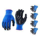 Kit De Luvas 5 Pares Multitato Azul Pu Mecânico Epi 7106