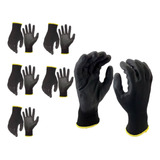 Kit De Luvas 5 Pares Multitato Preta Pu Mecânico Epi 7104