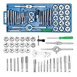 Kit De Machos E Cossinetes- 40 Peças- M3-M12- Com Chave T E Estojo