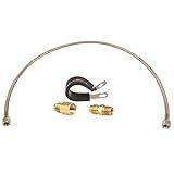 Kit De Mangueira De Reposição De Sensor GlowShift Para Sensores De Pressão De óleo E Combustível Inclui Mangueira Trançada De Aço Com Classificação De Combustível De 7 6 Cm 2 4 Acessórios AN Com Fios De 1 8 27 Fios E Braçadeira De Almofada De 3 4 Polegada