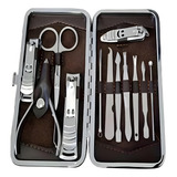 Kit De Manicure E Pedicure Engarb Cortador Unha Pinça Tesoura Profissional Do 12 Peças