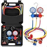 Kit De Manifold Profissional- Manifold- Adequado Para R134A- R410A- R22- R502- R32- Válvula Dupla- Com Mangueira De 1-5 M