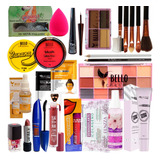 Kit De Maquiagem Completo Todos Tipos De Pele Pincel Bolsa