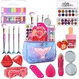 Kit De Maquiagem Infantil 11 Itens Com Maleta Sereia Paletas De Sombras Glitter Pincéis E Acessórios