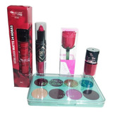 Kit De Maquiagem Paleta De Sombra Batom Matte Liquido