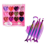 Kit De Maquiagem Paleta De Sombras Kit Pincel Sereia Top