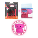 Kit De Maquiagem Pincéis Macrilan Esponjas Vivai Brinde
