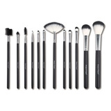 Kit De Maquiagem Profissional Macrilan 12 Pincéis Com Estojo