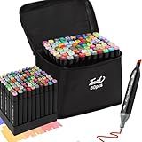 Kit De Marcadores De 80 Cores Conjunto Profissional De Canetas Com Ponta Dupla Fina E Grossa Para Desenho Pintura E Colorir Base De Álcool Secagem Rápida Estojo De Transporte E Armazenamento