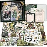 Kit De Materiais Para Scrapbooking Vintage Botânico Estética álbum De Recortes Artigos De Papelaria Caderno De Grade A6 Material De Diário DIY Com Flores Presente De Artesanato De Aniversário 