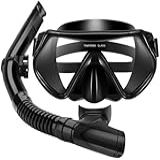 Kit De Mergulho Completo Com Mascara E Snorkel Profissional Preto- Oculos De Mergulho