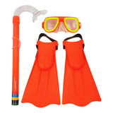 Kit De Mergulho Em Silicone Pé De Pato Snorkel E Óculos Top