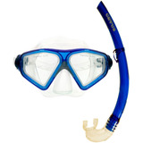 Kit De Mergulho Máscara respirador Cetus Rapallo Cor Transparente azul