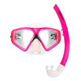 Kit De Mergulho Máscara respirador Cetus Rapallo Cor Transparente rosa