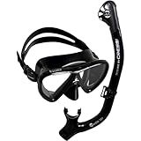Kit De Mergulho Máscara Respirador Cressi Ikarus Semi Dry Preto