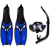 Kit De Mergulho Mascara Respirador Nadadeiras Cetus Shark Fun Azul BR 39 40 US 9 10 US L 