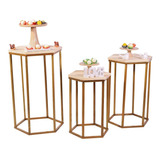 Kit De Mesa Sextavada Para Decoração De Festa 3 Peças