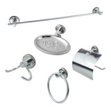 Kit De Metal Acessórios P Banheiro Aço Inox 5 Peças Stander