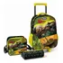 Kit De Mochila Escolar Magic Kids Mochila De Rodinhas Com Estojo E Lancheira Dinossauro T-rex