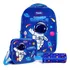 Kit De Mochila Escolar Magic Kids Mochila De Rodinhas Com Estojo E Lancheira Espaço Com Design Astronauta Multicolorido