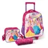 Kit De Mochila Escolar Magic Kids Mochila De Rodinhas Com Estojo E Lancheira Princesas
