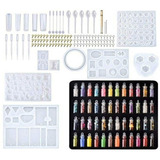 Kit De Moldes De Cola Cristal E Resina Para Joias 227pcs