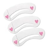Kit De Moldes Para Sobrancelhas- 3 Peças- Com Corações Rosas