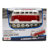 Kit De Montar Carro Volkswagen Kombi Van Samba 1 25 Maisto