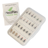 Kit De Moscas Lambari 24un Com Caixa E 1 Leader De Brinde