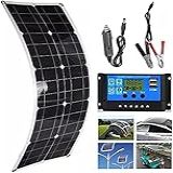 Kit De Painel Solar Flexível 100 W 200 W 300 W 400 W 500 W 600 W Controlador De 40 A Painel Solar Portátil De Alimentação USB De 12 V Para Motorhome Telhado Barco Carro Acampamento Ultraleve