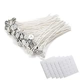 Kit De Pavios Para Velas Artesanais- 100 Unidades- 10 Cm- Branco- Com Sustentadores De Metal