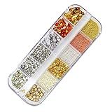 Kit De Pedraria Para Unhas Decoração Folhas De Ouro Caviar Strass