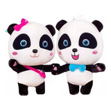 Kit De Pelúcia Babybus Panda Miumiu E Kiki 35 Cm