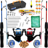 Kit De Pesca Completo Barato 2 Vara 2 Molinete 10kg C Iten