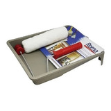 Kit De Pintura 3 Peças Bandeja Rolo Lã Baixo 23cm Cabo Roma