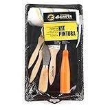 Kit De Pintura Completo- 5 Peças- Anti Respingo- Com Rolo De Lã 15cm- Espátula- 3 Pincéis E Bandeja
