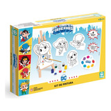 Kit De Pintura Super Friends Com Tela Cavalete Tinta Pincel