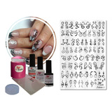 Kit De Placa E Carimbo Para Decoração De Unhas Arabesco 2
