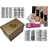 Kit De Placas E Carimbos De Unha Mini Nail Box Apipila L 