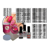 Kit De Placas E Carimbos De Unhas Coleção P Apipila Flores