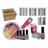 Kit De Placas E Carimbos Para Decoração De Unhas Mini Box L