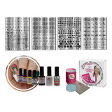 Kit De Placas Esmaltes E Carimbo De Unhas Placas Grande