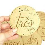 Kit De Plaquinhas Mesversário Para Fotos De Bebês Personalizado Com O Nome MDF Com Gravação à Laser
