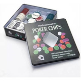 Kit De Poker Profissional Poker Chips 100 Fichas 2 Baralhos