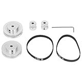 Kit De Polia Sincronizadora De Roda Síncrona De Liga De Alumínio GT2 De Qualidade Premium Akozon Com 2 Conjuntos Com Correia De 200 Mm X 6 Mm Para Impressoras 3D E Outras