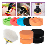 Kit De Polimento Automotivo 11 Peças Boinas Para Politriz Adaptável A Parafusadeira - Espuma E Lã Para Corte Refino E Brilho Fácil Troca E Reutilizável Sou Foto |jex Bep-001