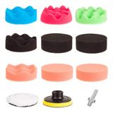 Kit De Polimento Automotivo 11 Peças Boinas Para Politriz Adaptável A Parafusadeira Espuma E Lã Para Corte Refino E Brilho Fácil Troca E Reutilizável Sou Foto jex Bep 001