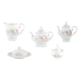 Kit De Porcelanas Eterna Cafeteira Bule Mantegueira Leiteira Açucareiro Mantegueira Eterna Schmidt